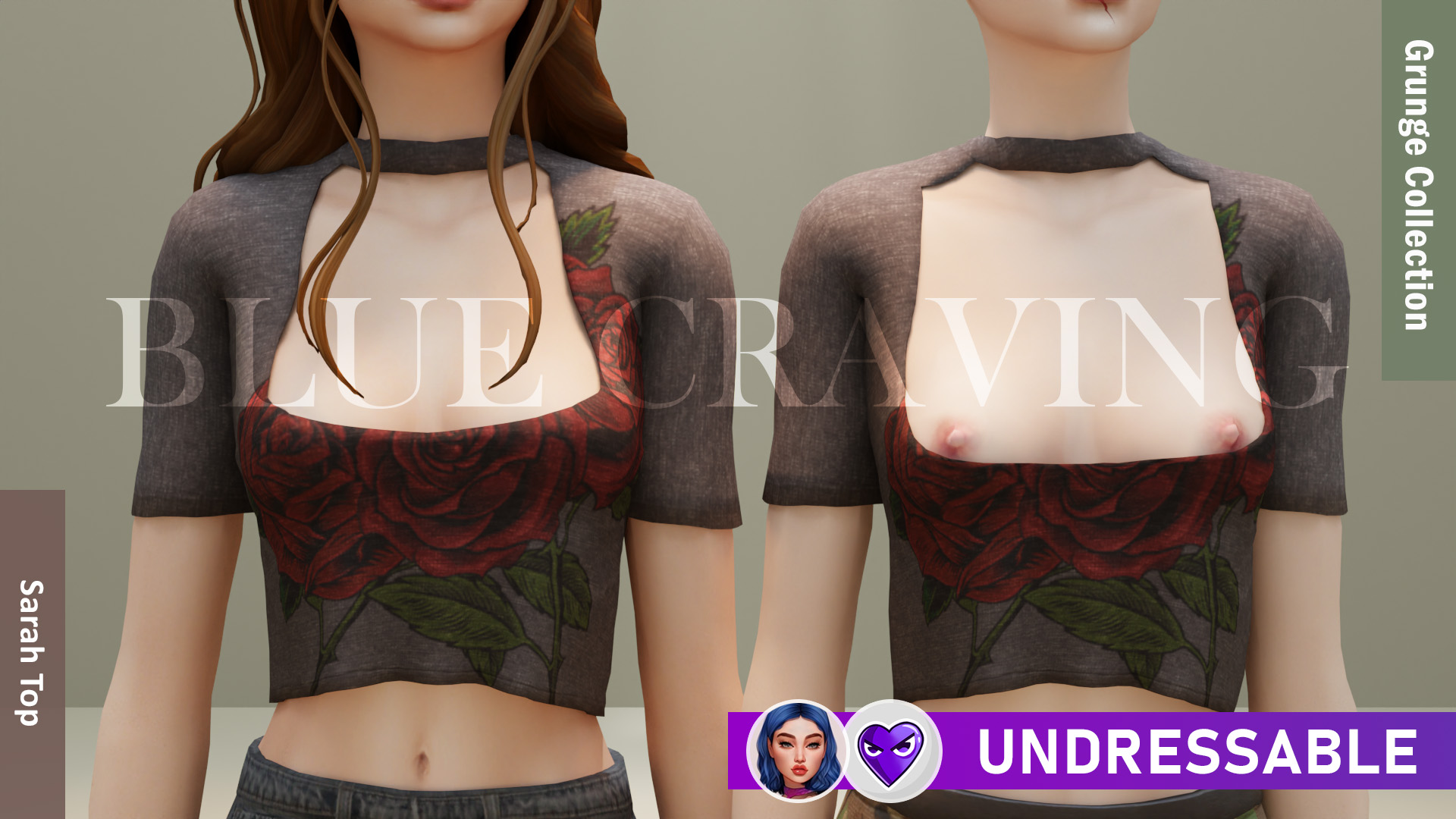 Blue Craving - Grunge Sarah Top