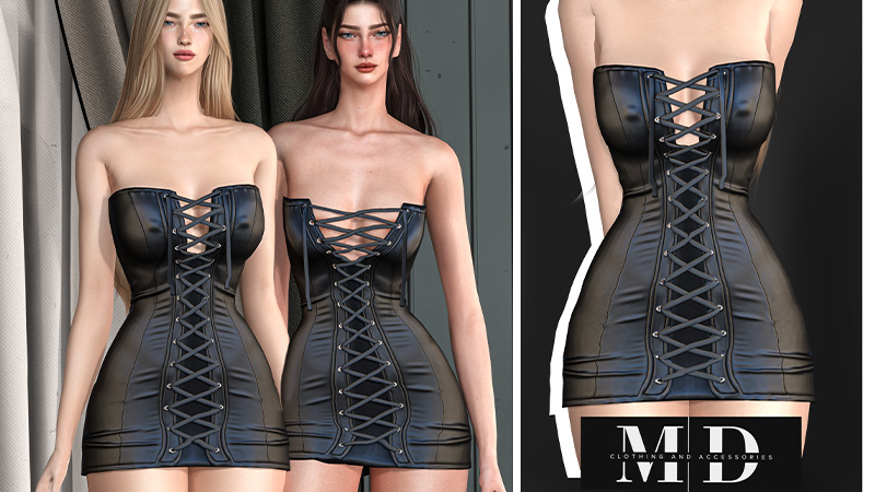 Elvira leather mini dress