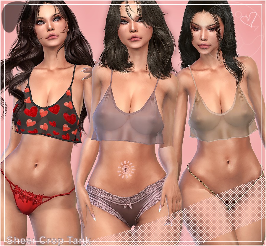 （ ͜.人 ͜.）Sheer Crop Tank