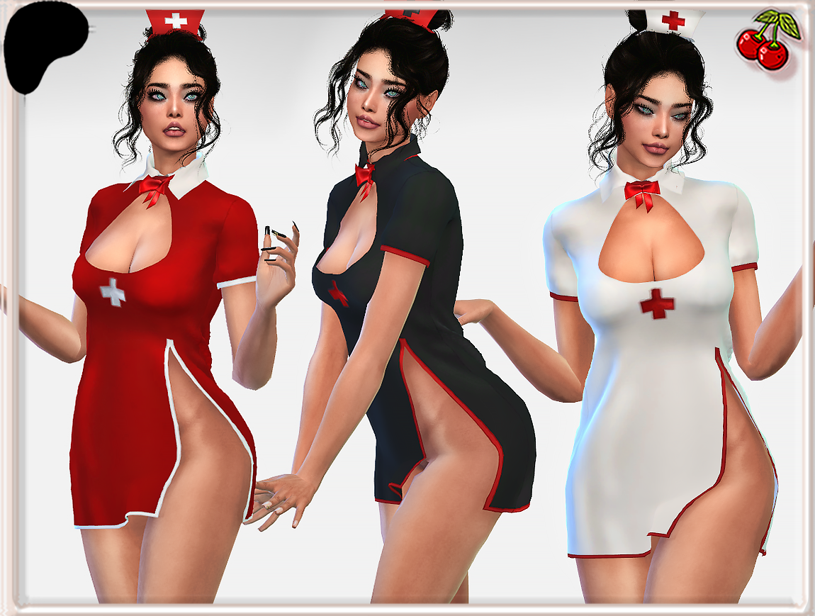 🔥Naughty Nurse Uniform Dress + Headband Acc