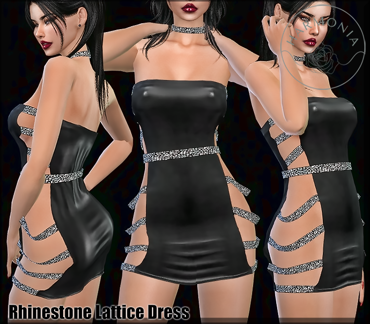 Rhinestone Lattice Dress