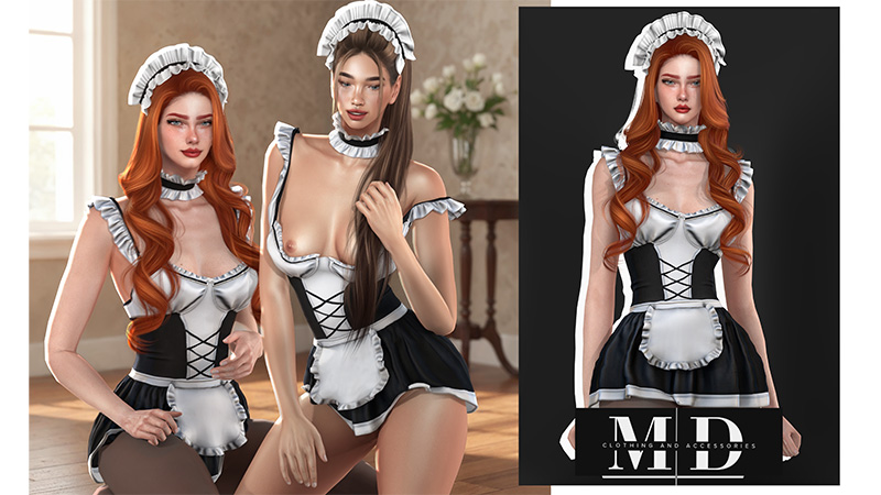 Silk maid cosplay for women